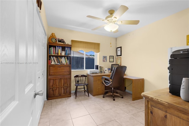 22041 SW 127th Ct, Miami, FL 33170 - office area featuring light tile patterned floors and a ceiling fan