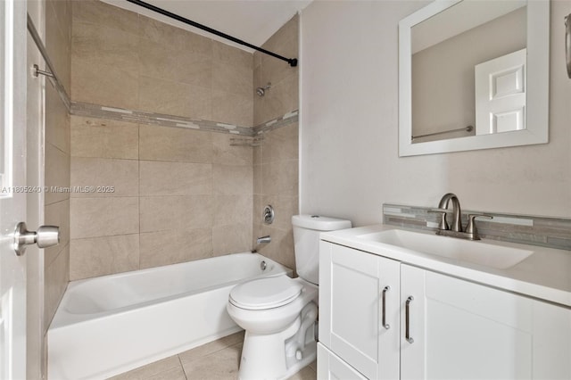 1458 SE 24th Ct Unit 353, Homestead, FL 33035 - bathroom featuring toilet, bathing tub / shower combination, vanity, and tile patterned floors