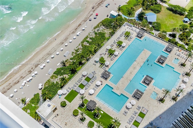 1830 S Ocean Dr Unit 3804, Hallandale Beach, FL 33009 - drone / aerial view of a pool and waterfront with a beach