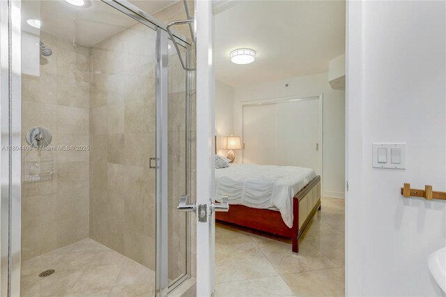 1830 S Ocean Dr Unit 3804, Hallandale Beach, FL 33009 - full bathroom with ensuite bathroom, a shower stall, and tile patterned floors