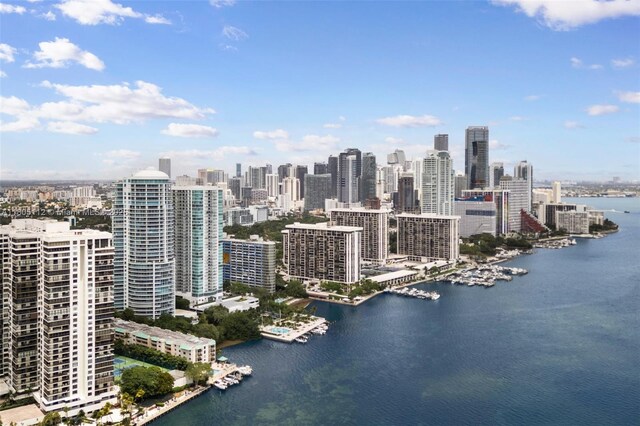 2101 Brickell Ave Unit 807, Miami, FL 33129 - drone / aerial view of a view of skyline and a nearby body of water