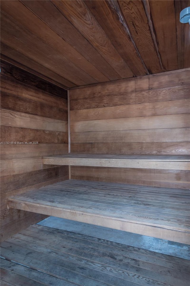 9341 Collins Ave Unit 1204, Surfside, FL 33154 - sauna / steam room with wood walls and wood ceiling