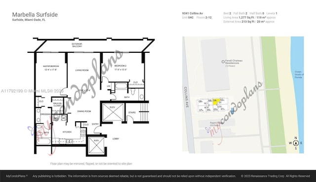 9341 Collins Ave Unit 1204, Surfside, FL 33154 - room layout