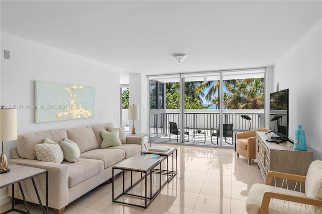 2655 Collins Ave Unit 411, Miami Beach, FL 33140 - living area with light tile patterned floors