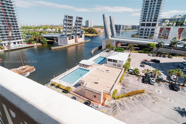 1817 S Ocean Dr Unit 0918, Hallandale Beach, FL 33009 - view of urban area with a large body of water and a pool area