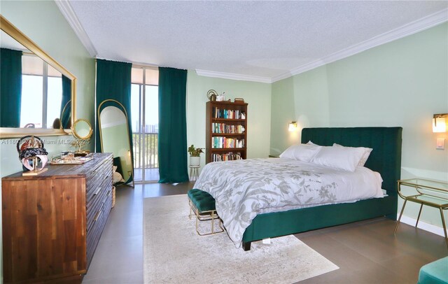 20379 W Country Club Dr Unit 836, Aventura, FL 33180 - bedroom featuring a textured ceiling and ornamental molding
