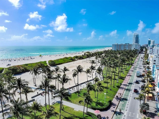 701 Collins Ave Unit 1F, Miami Beach, FL 33139 - water view with local beach and nearby urban area