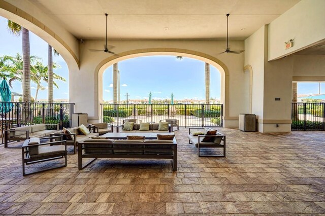 10602 W 33rd Way, Hialeah, FL 33018 - view of patio featuring outdoor lounge area and a ceiling fan