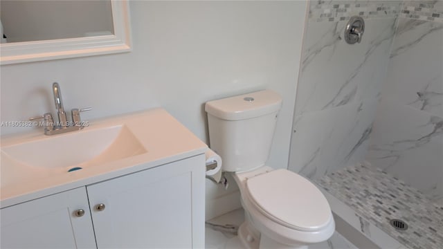 3601 N 72nd Ave, Hollywood, FL 33024 - full bathroom featuring a marble finish shower, toilet, vanity, and marble finish floors