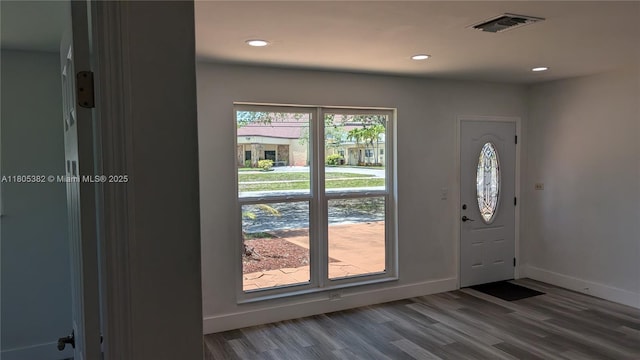 3601 N 72nd Ave, Hollywood, FL 33024 - entrance foyer featuring wood finished floors, recessed lighting, and baseboards