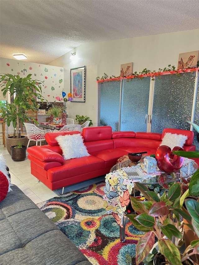 9481 W Elm Ln, Miramar, FL 33025 - living area featuring tile patterned flooring and a textured ceiling