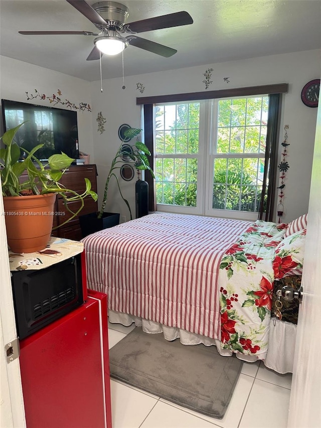 9481 W Elm Ln, Miramar, FL 33025 - bedroom featuring tile patterned floors and ceiling fan