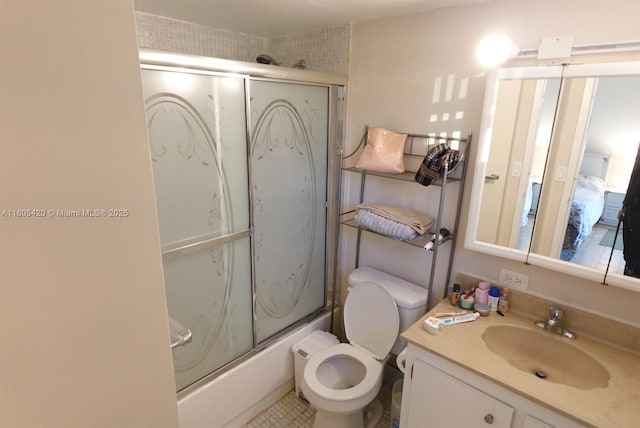 17011 N Bay Rd Unit 408, Sunny Isles Beach, FL 33160 - full bath with vanity, shower / bath combination with glass door, and toilet