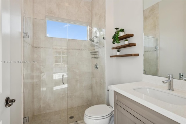 5630 N Sterling Ranch Dr, Davie, FL 33314 - bathroom with a stall shower, toilet, and vanity