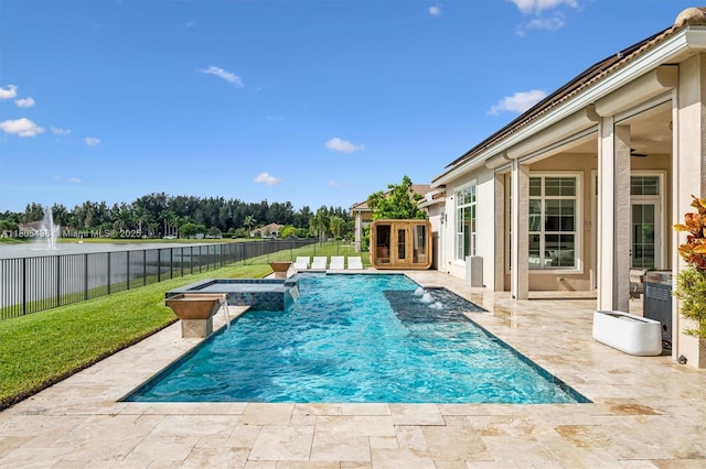 5630 N Sterling Ranch Dr, Davie, FL 33314 - view of swimming pool with a patio and a pool with connected hot tub