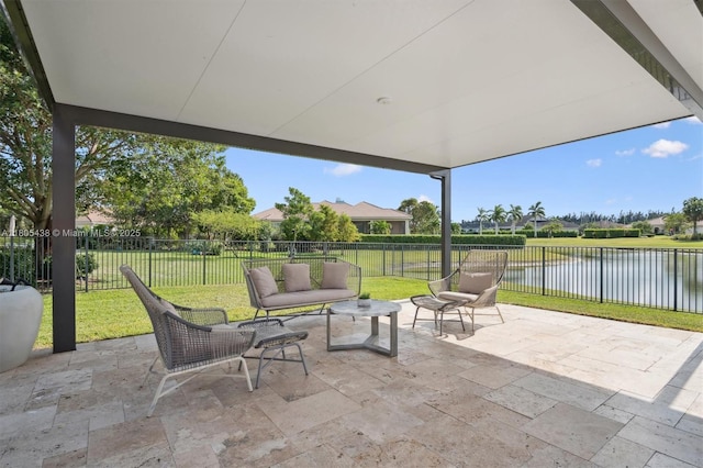 5630 N Sterling Ranch Dr, Davie, FL 33314 - view of patio with a water view and an outdoor hangout area