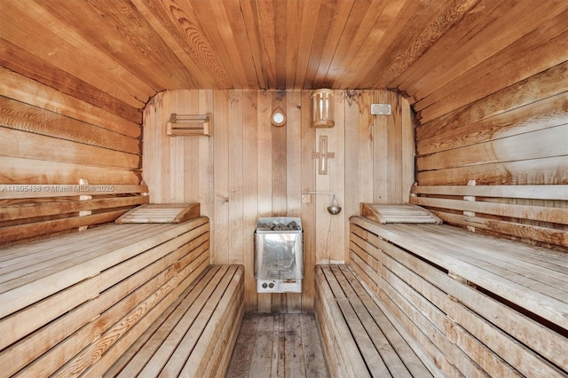 5630 N Sterling Ranch Dr, Davie, FL 33314 - relaxing sauna / steam room with wood walls, wood ceiling, and hardwood / wood-style flooring