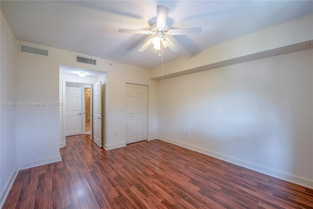 510 NW 84th Ave Unit 303, Plantation, FL 33324 - spare room featuring dark wood-style floors, ceiling fan, and baseboards
