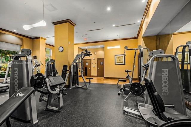 510 NW 84th Ave Unit 303, Plantation, FL 33324 - gym with crown molding and baseboards