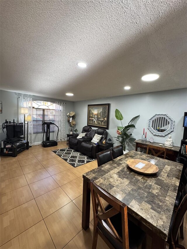 7005 NW 173rd Dr Unit 1702, Hialeah, FL 33015 - dining space with a textured ceiling, recessed lighting, and tile patterned flooring