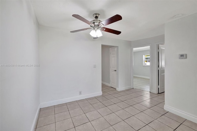5220-5224 NW 15th Ct, Lauderhill, FL 33313 - empty room featuring ceiling fan, light tile patterned flooring, and baseboards
