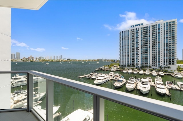 17301 Biscayne Blvd Unit 603, North Miami Beach, FL 33160 - water view with skyline and a marina