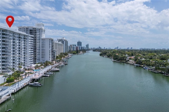 5700 Collins Ave Unit 7G, Miami Beach, FL 33140 - water view with a skyline view