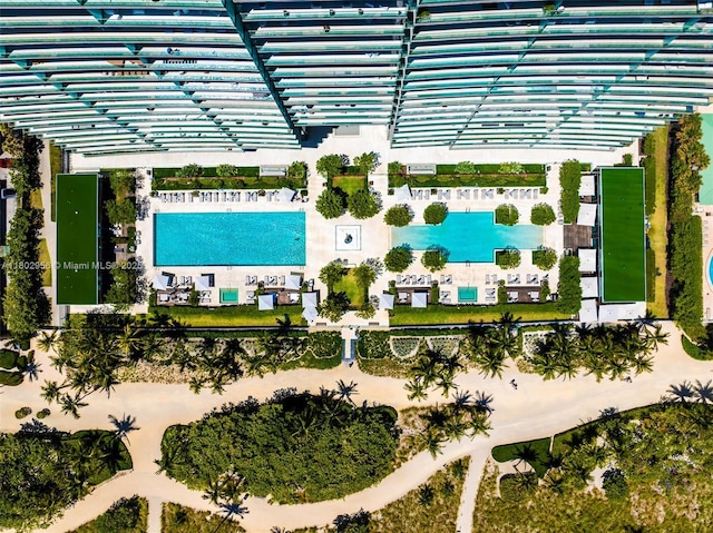 10203 Collins Ave Unit 302, Bal Harbour, FL 33154 - bird's eye view of a pool area
