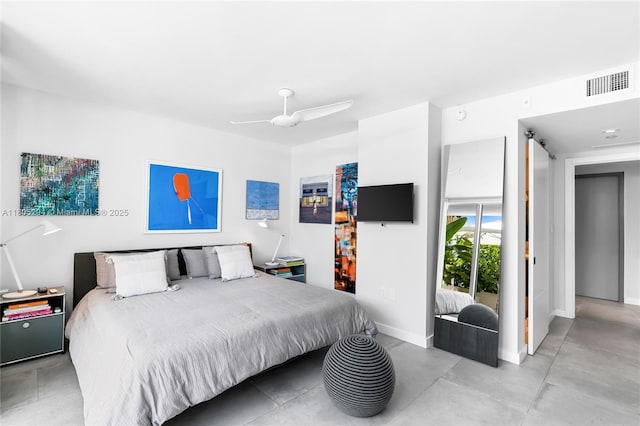 1201 20th St Unit 314, Miami Beach, FL 33139 - bedroom with baseboards, ceiling fan, and access to outside