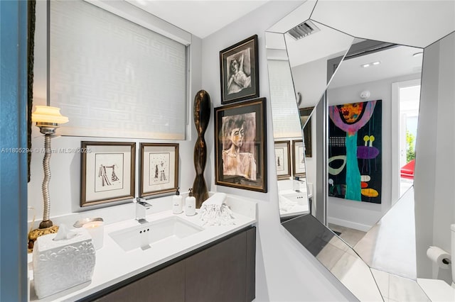 1201 20th St Unit 314, Miami Beach, FL 33139 - bathroom with vanity and tile patterned floors