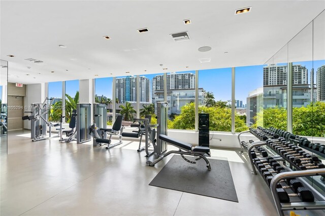 1201 20th St Unit 314, Miami Beach, FL 33139 - exercise room featuring a view of city