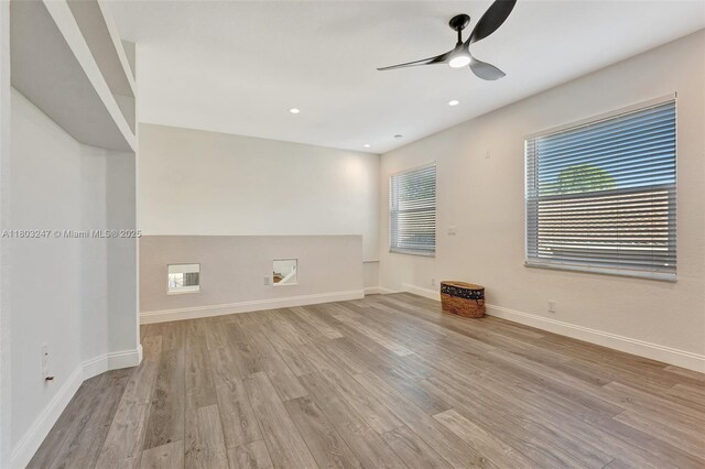 5957 NW 125th Ave, Coral Springs, FL 33076 - unfurnished room with ceiling fan, light wood-type flooring, baseboards, and recessed lighting