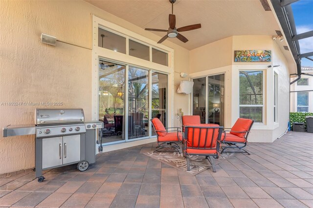 5957 NW 125th Ave, Coral Springs, FL 33076 - view of patio featuring a lanai and ceiling fan