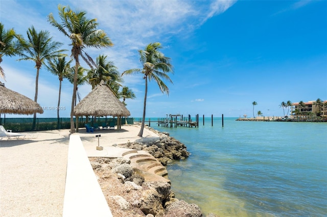 2000 Coco Plum Dr Unit 301, Marathon, FL 33050 - water view with a gazebo and a dock