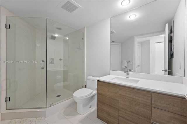 1100 S Miami Ave Unit 3210, Miami, FL 33130 - full bath featuring tile patterned floors, toilet, a stall shower, and vanity