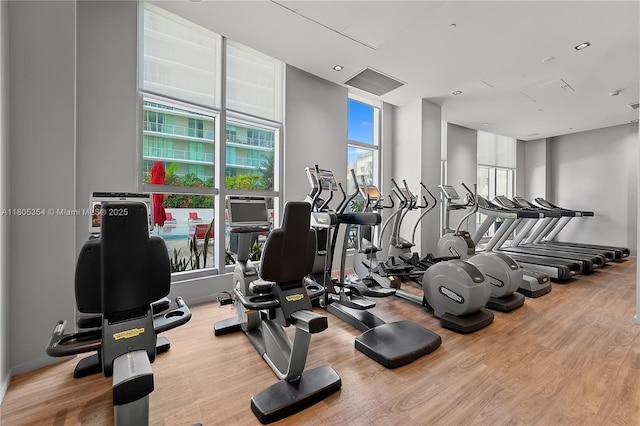 1100 S Miami Ave Unit 3210, Miami, FL 33130 - gym featuring wood finished floors