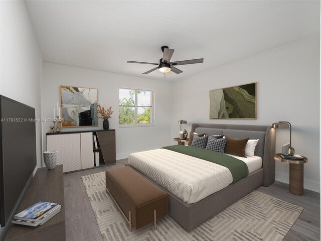 1128 Hidden Valley Way, Weston, FL 33327 - bedroom featuring wood finished floors, baseboards, and ceiling fan