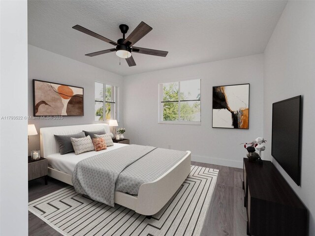1128 Hidden Valley Way, Weston, FL 33327 - bedroom featuring wood finished floors, baseboards, and ceiling fan