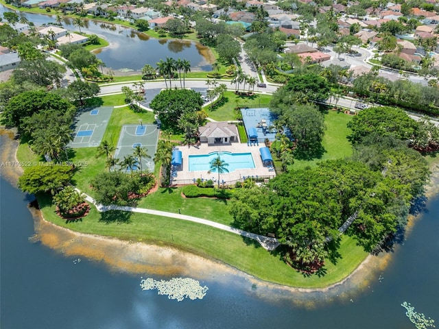 1128 Hidden Valley Way, Weston, FL 33327 - aerial view of property's location with a pool, a large body of water, and nearby suburban area