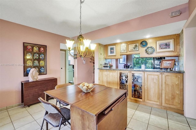 1510 Whitehall Dr Unit 402, Davie, FL 33324 - dining area featuring a chandelier, light tile patterned flooring, and recessed lighting