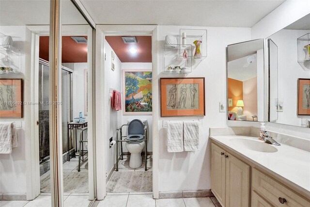 1510 Whitehall Dr Unit 402, Davie, FL 33324 - full bath with vanity, a shower stall, and tile patterned flooring