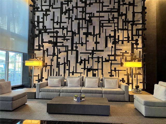 1800 S Ocean Dr Unit 2006, Hallandale Beach, FL 33009 - living room featuring a high ceiling