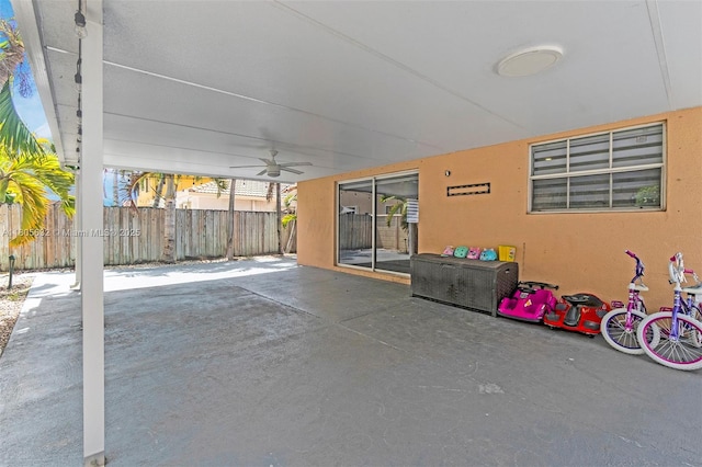 16401 SW 94th St, Miami, FL 33196 - view of patio / terrace with fence and a ceiling fan