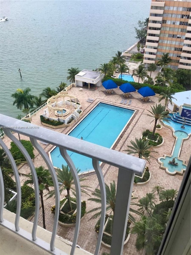 7601 E Treasure Dr Unit 1622, North Bay Village, FL 33141 - view of pool with a water view