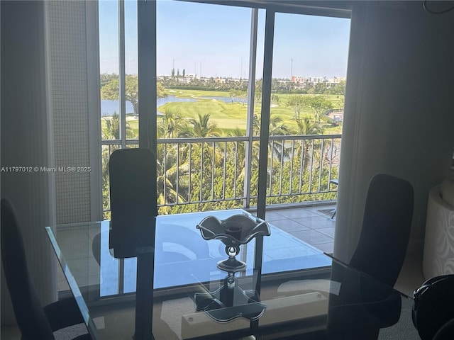 400 Diplomat Pkwy Unit 611, Hallandale Beach, FL 33009 - dining area featuring a water view, healthy amount of natural light, and view of golf course