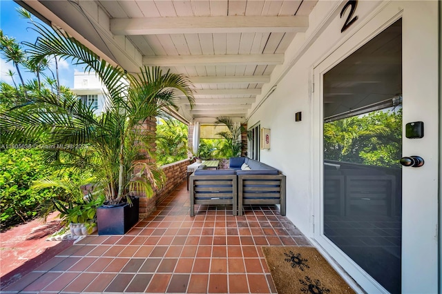 7411 Carlyle Ave, Miami Beach, FL 33141 - view of patio with an outdoor living space