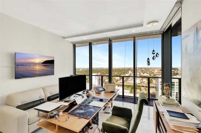 88 SW 7th St Unit 3212, Miami, FL 33130 - home office with floor to ceiling windows