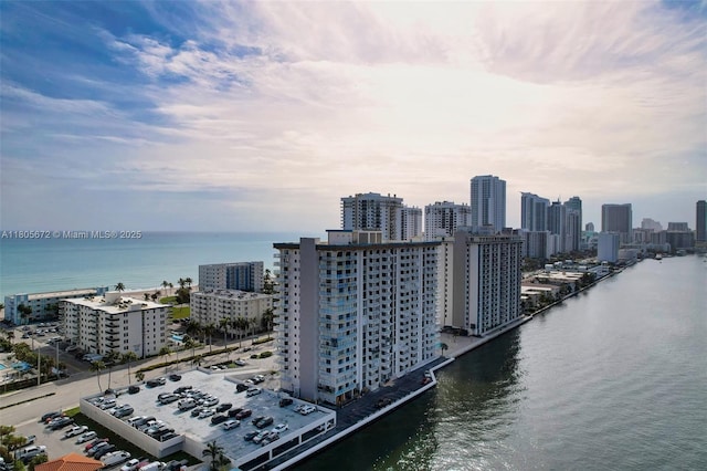 1500 S Ocean Dr Unit 7J, Hollywood, FL 33019 - drone / aerial view of a nearby body of water and a view of skyline