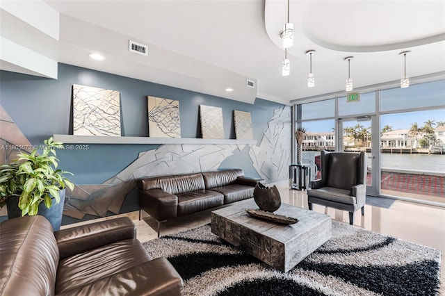 1500 S Ocean Dr Unit 7J, Hollywood, FL 33019 - living room with recessed lighting and a wall of windows