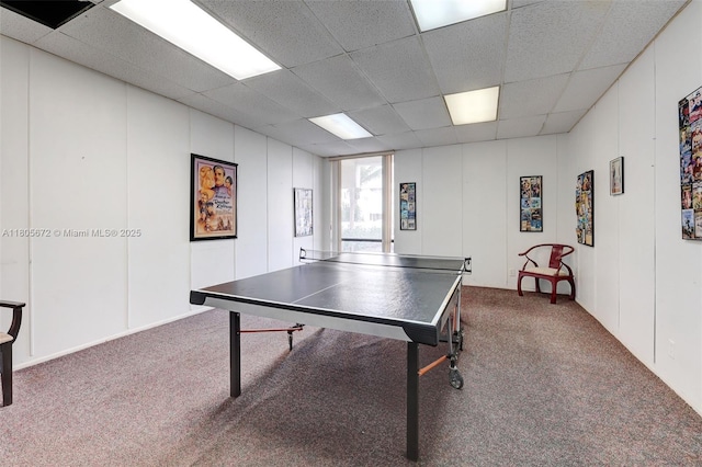 1500 S Ocean Dr Unit 7J, Hollywood, FL 33019 - game room with carpet floors, a paneled ceiling, and a decorative wall